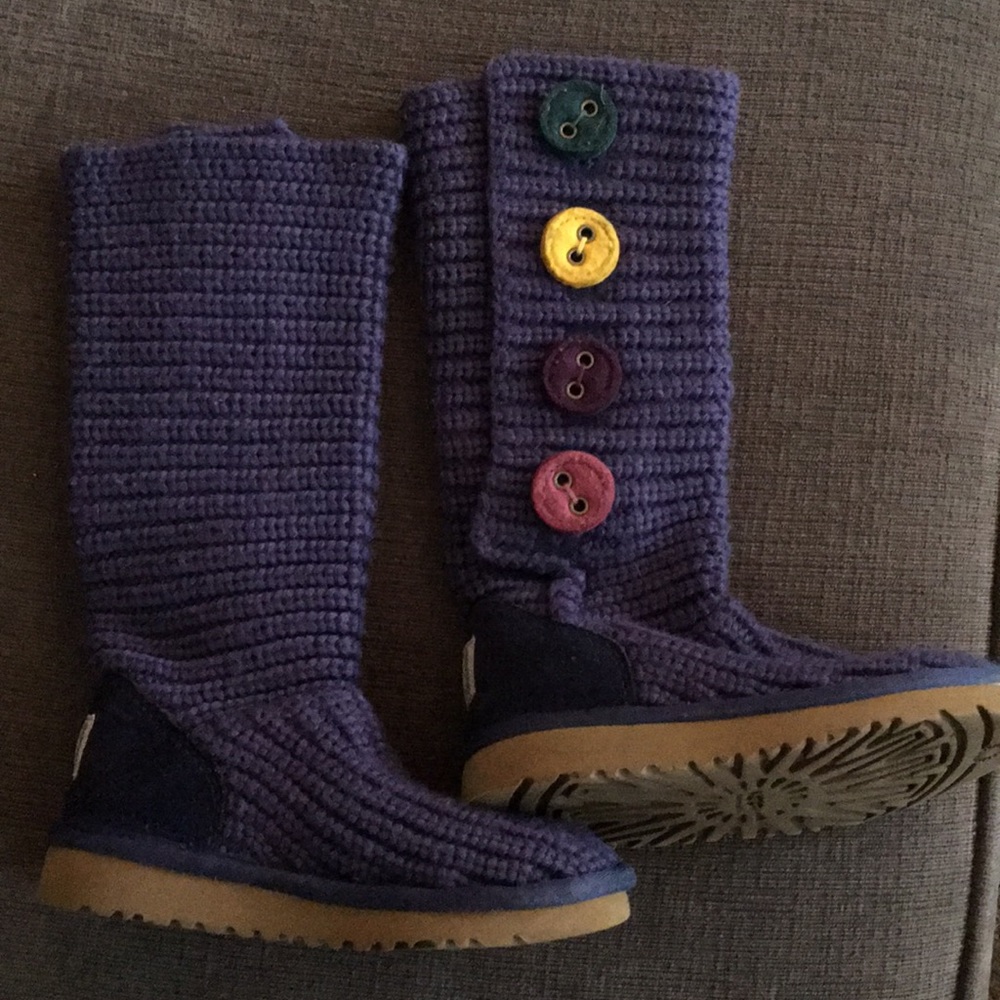 Purple knit ugg boots